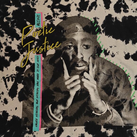 Tupac Graphic Shirt Men's XXL Tie Dye T-Shirt Poetic Justice Chemistry Tee 90s - Picture 3 of 9